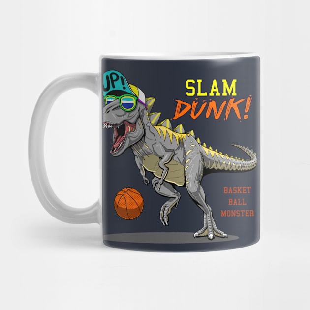 cool t rex dinosaur playing basketball by hayr pictures